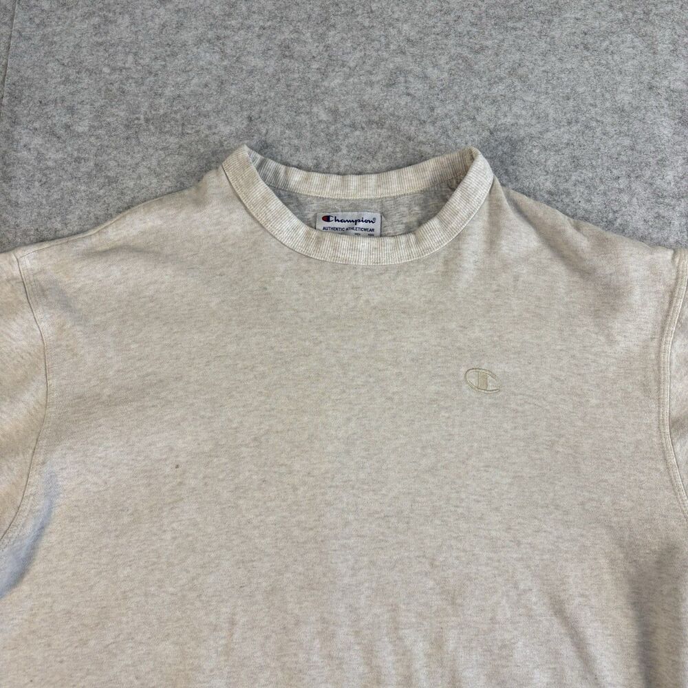 Vintage Champion Gray Grey Crewneck Sweatshirt Cotton Blend Unisex Adult Large - Picture 3 of 16